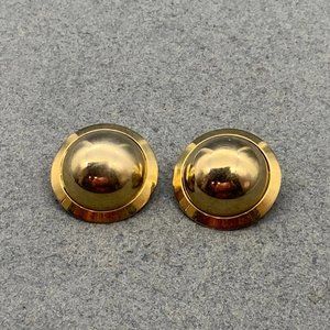 Marvella Clip On Earrings Vintage As Is Gold Round Dome